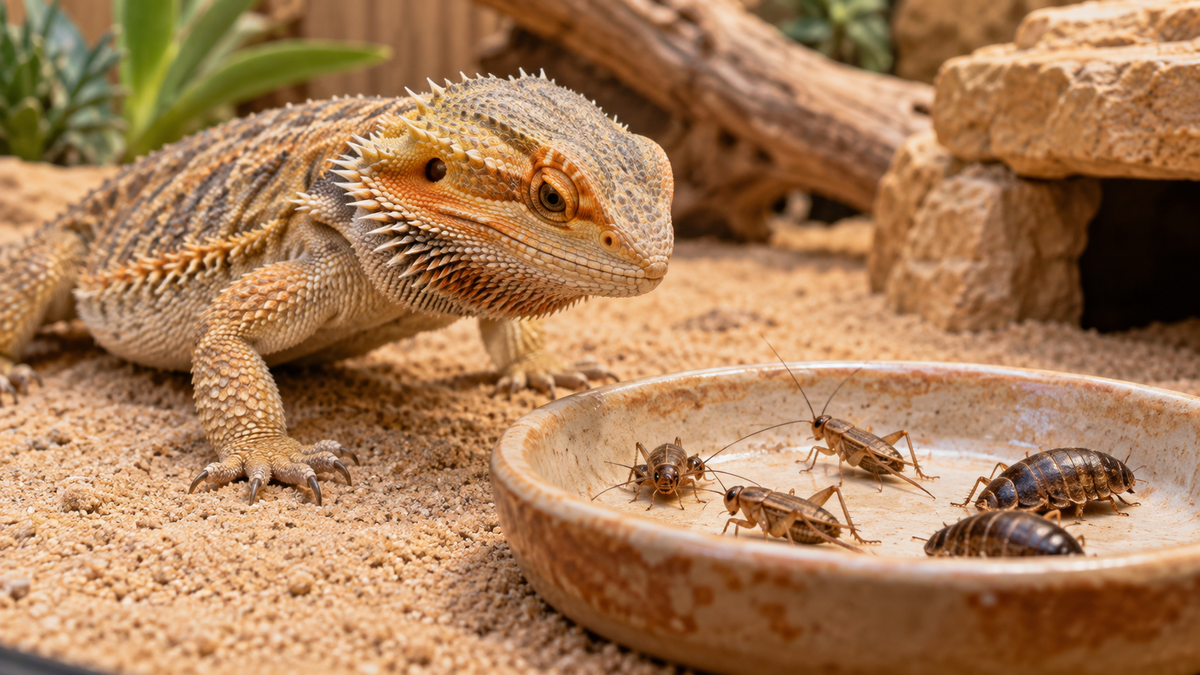 フトアゴの餌昆虫の選び方｜コオロギ・デュビア・ミルワームの位置づけと、与えてはいけない虫、与える前のガットローディング の図解
